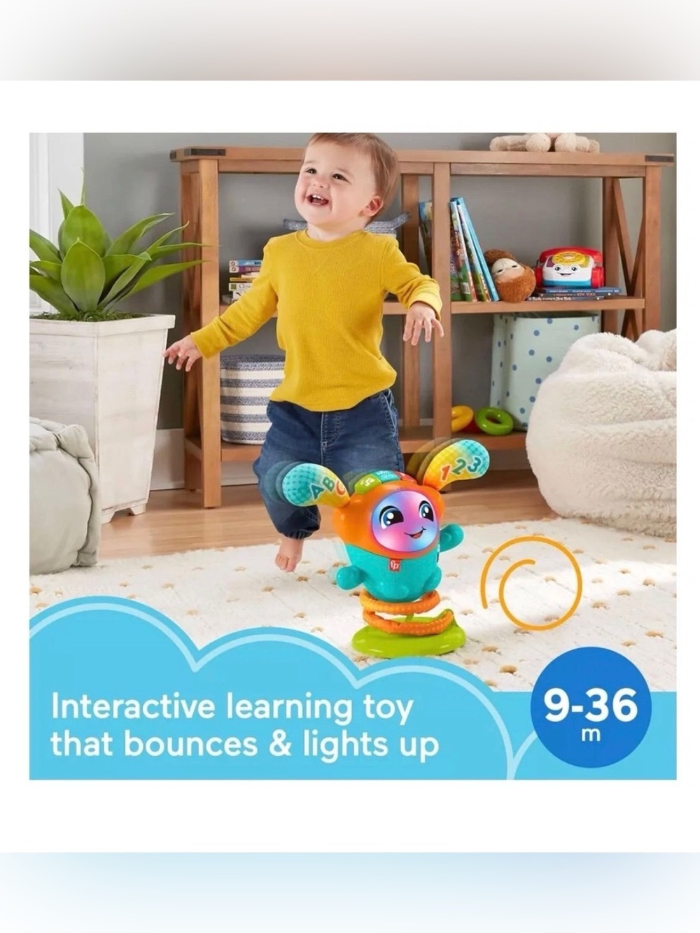 Fisher-Price DJ Bouncin' Beats Baby Toy - Orange & Teal - Picture 4 of 7